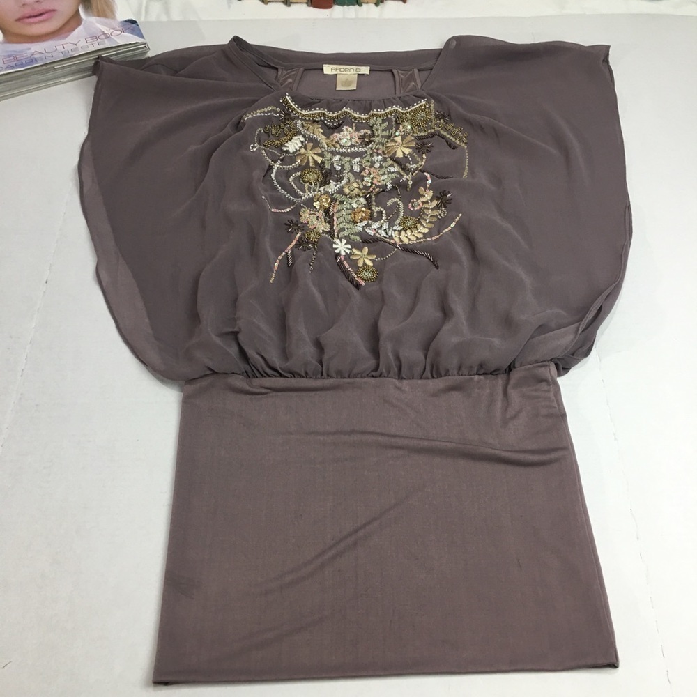 Embellished Beaded Blouse | Blouson Fitted Waist · Arden B Y2K